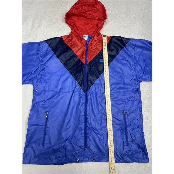 Vintage 80s Levis Anorak Windbreaker Jacket Windrunner V-Front Hooded Size Large - Picture 5 of 8